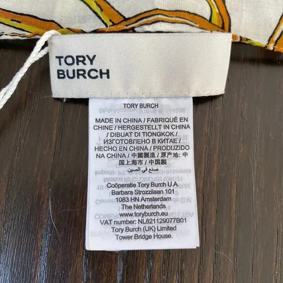 Last 2‼️NWT Tory Burch Women's Climbing Palms Square Scarf 144936 - Picture 7 of 9